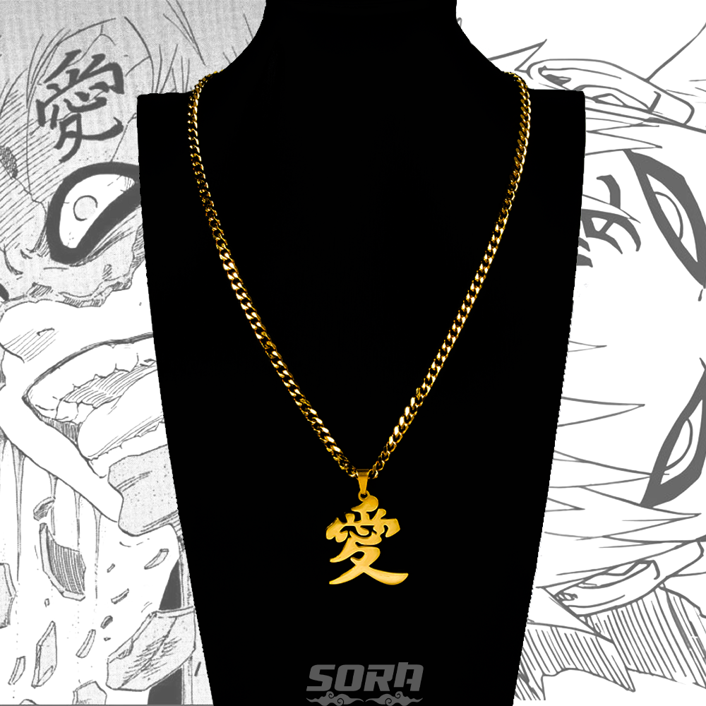 Gold Gaara "Love" Kanji CHain